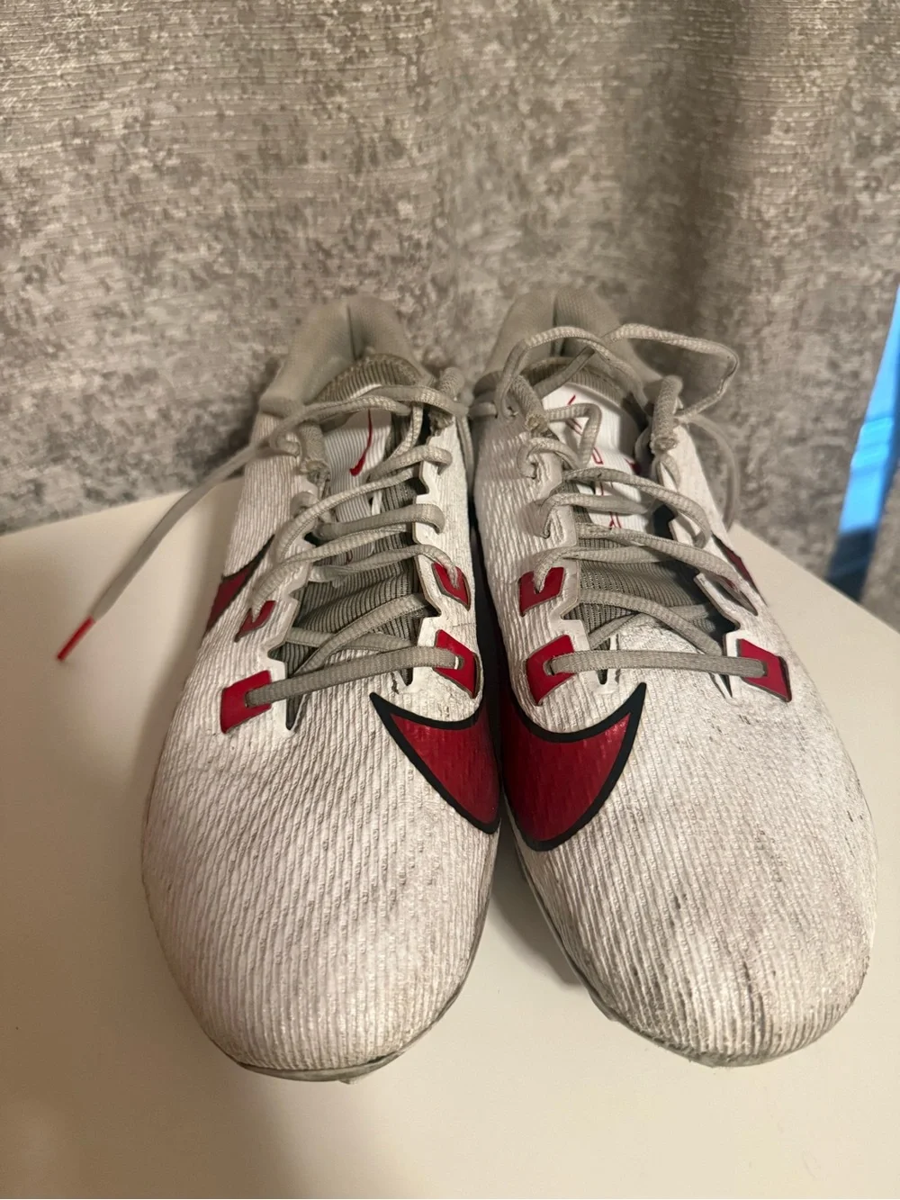 Nike White and Red Men's Football Cleats